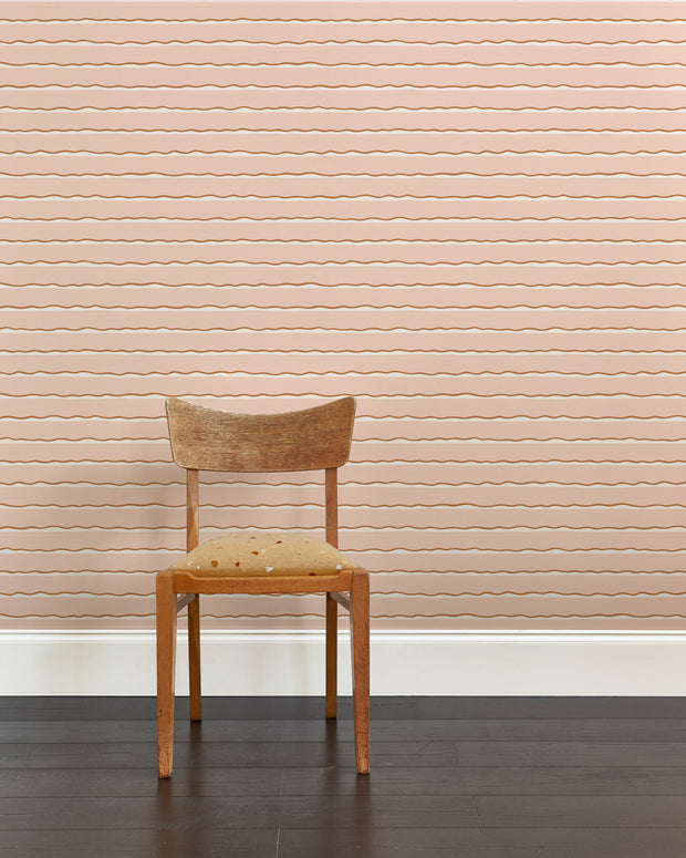 Potters Pink Wallpaper – Leni Stripe Wide | 10m Non-Woven Roll