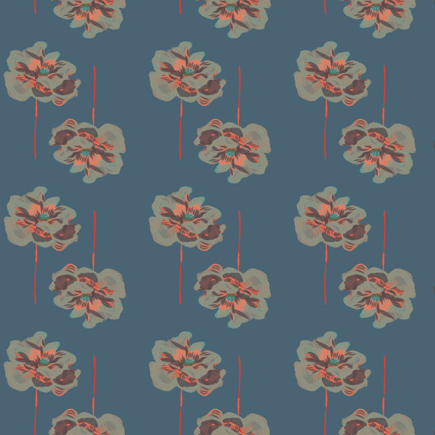 January Blue Wallpaper | 10m Roll, 27.5" Width, 9" Repeat