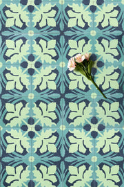 Aqua/Vert Clair/Navy - Tile