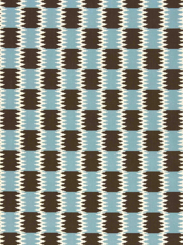 Blue & Brown Monty Linen Fabric – 100% Premium Linen by Yard