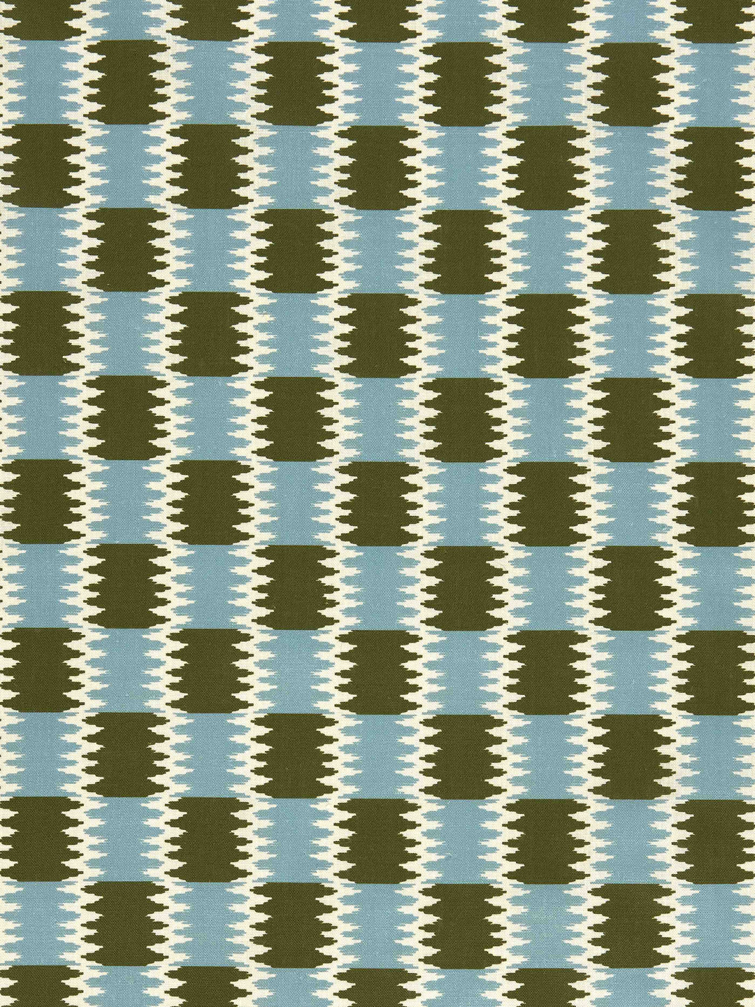 Olive & Light Blue Monty Linen Fabric – 100% Linen by the Yard