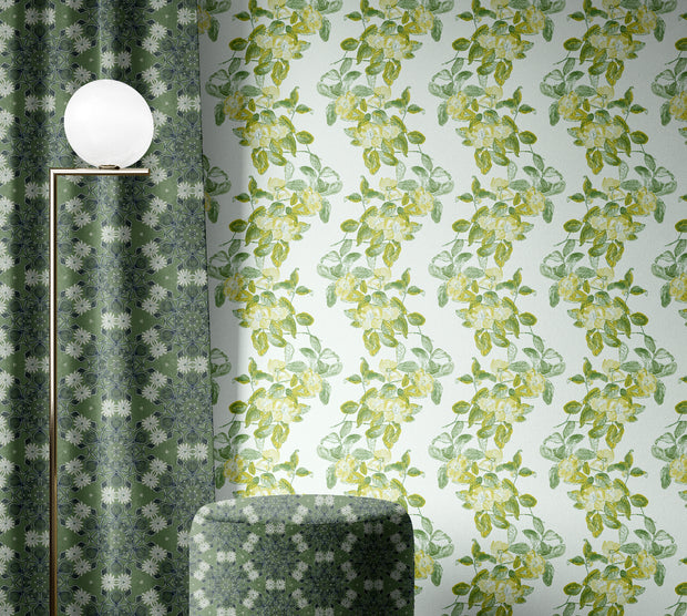 Georgia Lime Wallpaper – 10m Roll | Straight Match, Designer Style