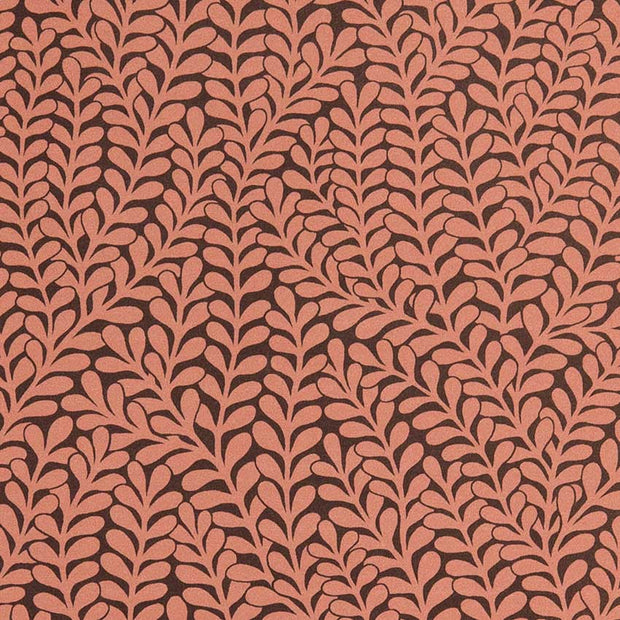 A wallpaper with a floral pattern in maroon and purple hues.