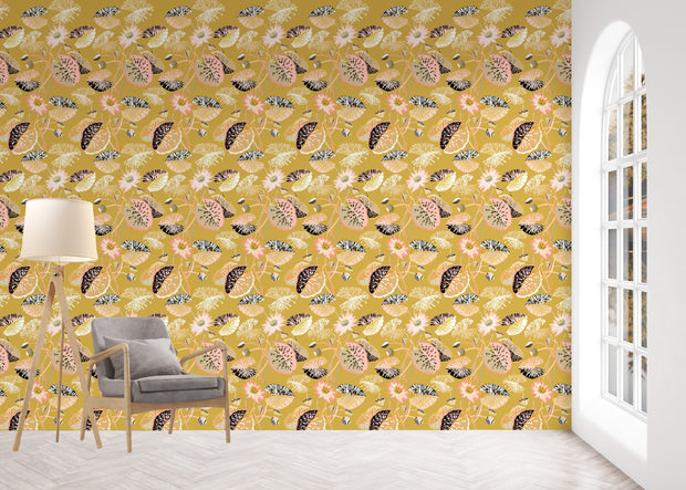 Sarah Gordon Lotus Vine in Ochre & Rattan - WP