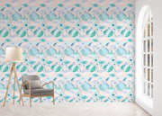 Pink Tint & Aqua Wallpaper – Lily Pad | 27" Clay-Coated Roll