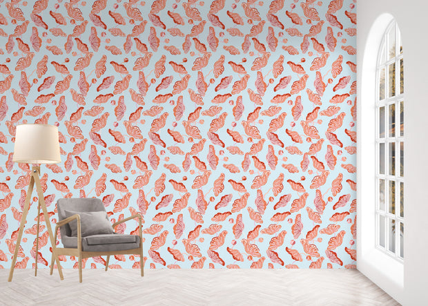Sarah Gordon Lotus Vine Blue Tint & Terracotta - WP