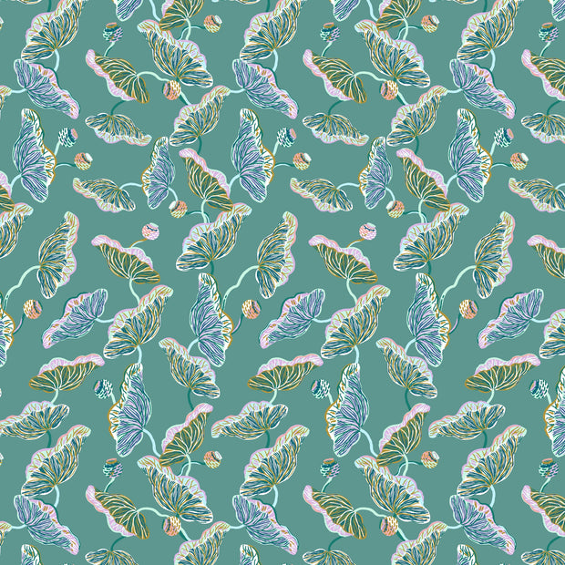 Sarah Gordon Lotus Vine Wallpaper – Jade & Lilac