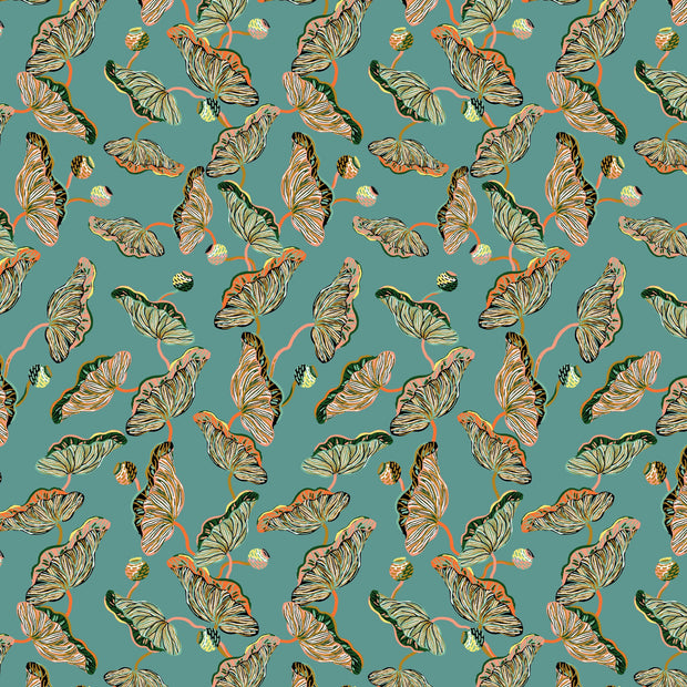 Sarah Gordon Lotus Vine in Jade & Verdant Green - WP