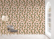 Sarah Gordon Lotus Vine in Pink Clay & Verdant Green - WP