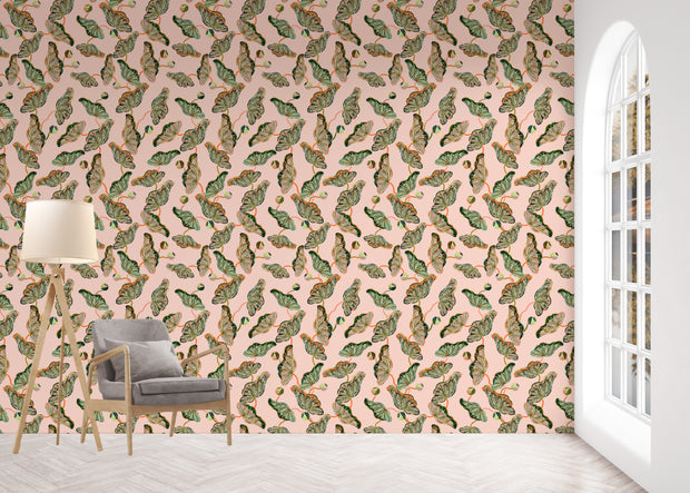 Sarah Gordon Lotus Vine in Pink Clay & Verdant Green - WP