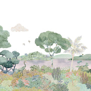Pink on White - Laguna Wallpaper | Modern Wall Mural