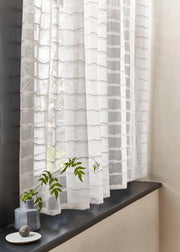 Ivory Fabric - Leni Stripe Sheer | Sheer Cotton Madras | Supply Showroom
