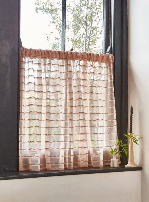 Potter's Pink Fabric - Leni Stripe Sheer | Sheer Cotton Madras | Supply Showroom