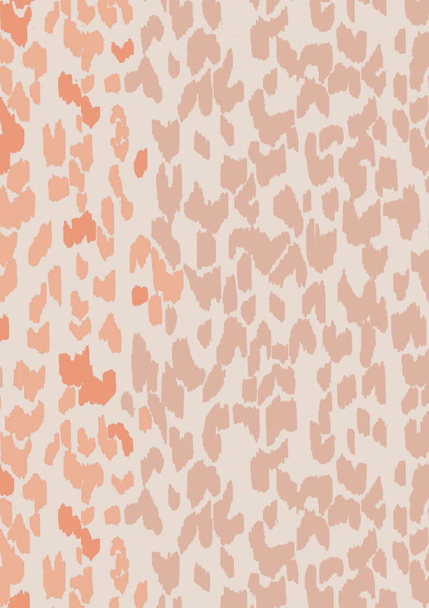 Leopard in Coral Rose – 100% Linen Fabric by the Yard | Supply Showroom