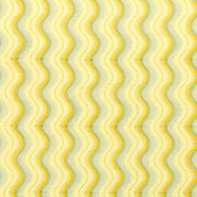 A yard of lemon-colored fabric with a striped pattern featuring wavy lines and small zippered details.