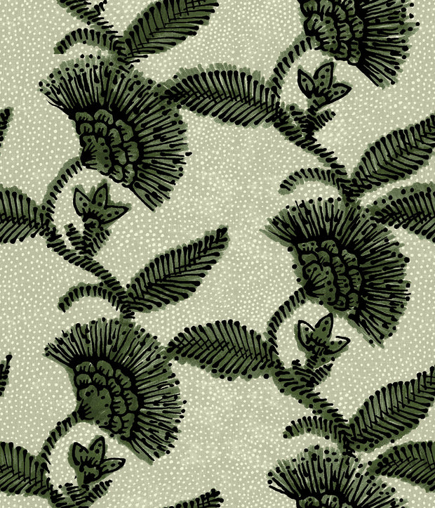 Sage/Willow Fabric – Louise Floral, Linen & Cotton Blend, 54" Width