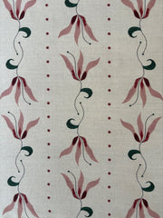 Ludivine Fabric – Rosewood on Natural Linen, Sold by the Yard