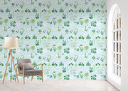 Marsh Flower Wallpaper in Blue Tint & Celadon | Sarah Gordon
