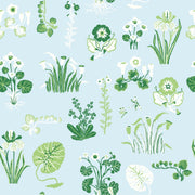 Marsh Flower Wallpaper in Blue Tint & Celadon | Sarah Gordon