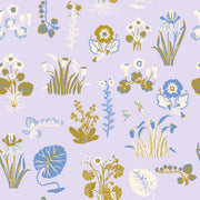 Marsh Flower Wallpaper in Lilac & Olive | Sarah Gordon Design