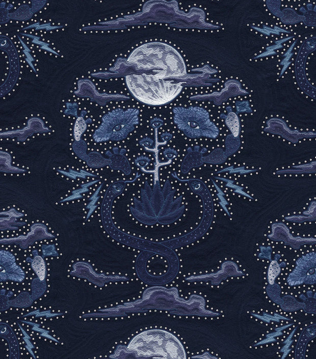 Moonlight - Moon Snake Rhinestone - 100% Linen Fabric - Premium Quality | Supply Showroom