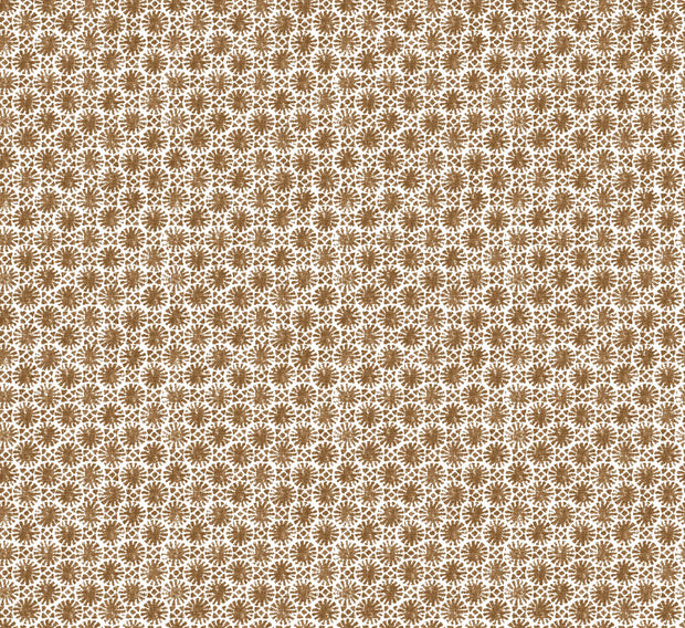 A patterned wallpaper featuring a geometric design with brown and white colors. Copper - Madras Geo Wallpaper by Panel
