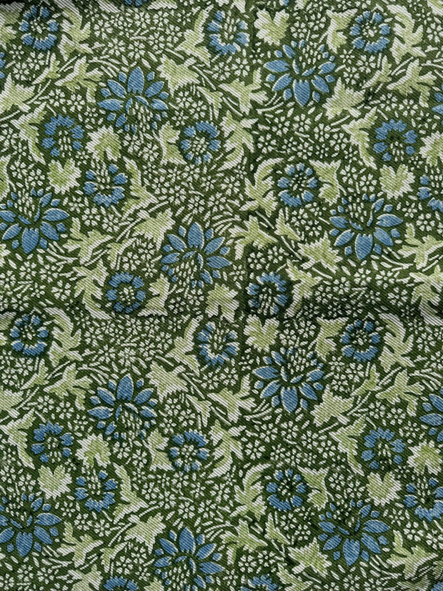  Deep Green/Blue Fabric - Marigold | Linen-Cotton Blend | Supply Showroom