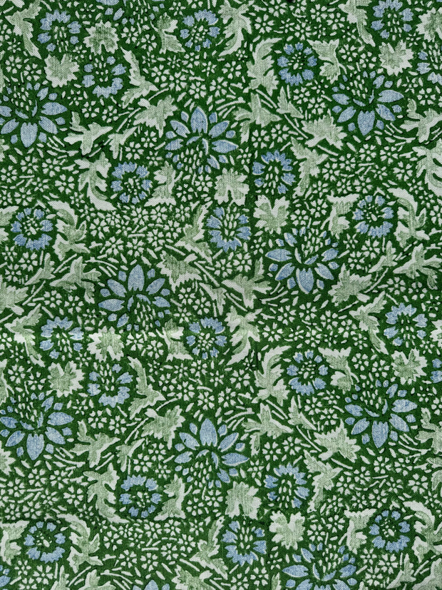 Fresh Green/Pale Blue Fabric - Marigold | Linen-Cotton Blend | Supply Showroom