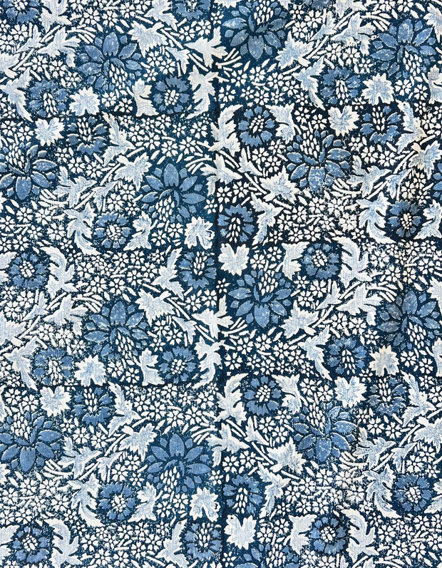 Indigo on Ivory Marigold Fabric – Cotton-Linen | Supply Showroom