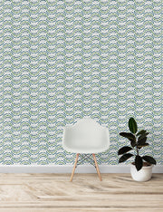 Marola Wallpaper – Blue & Grass | Modern Botanical Wall Design