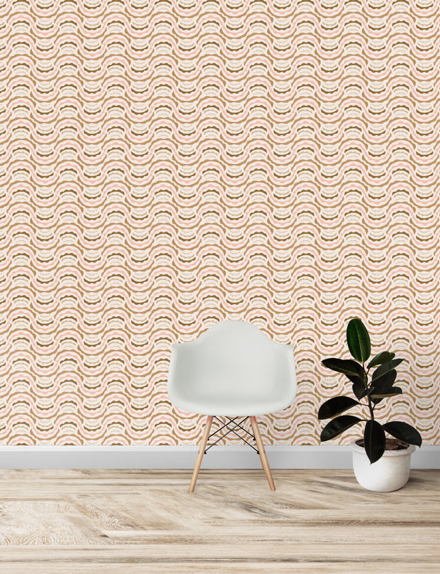 Marola Wallpaper – Ochre & Pink | Elegant Floral Wall Design