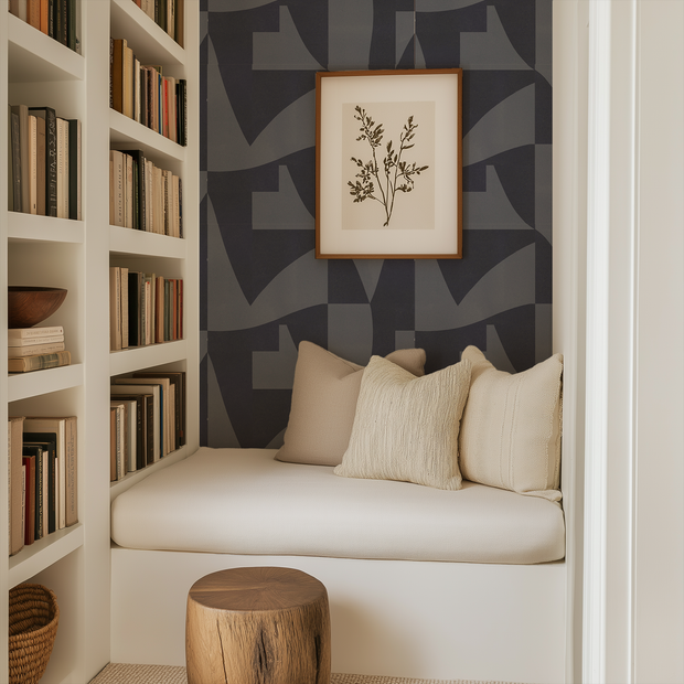 Midnight - Folds Wallpaper - Non-Woven Fiber, Straight Match | Supply Showroom