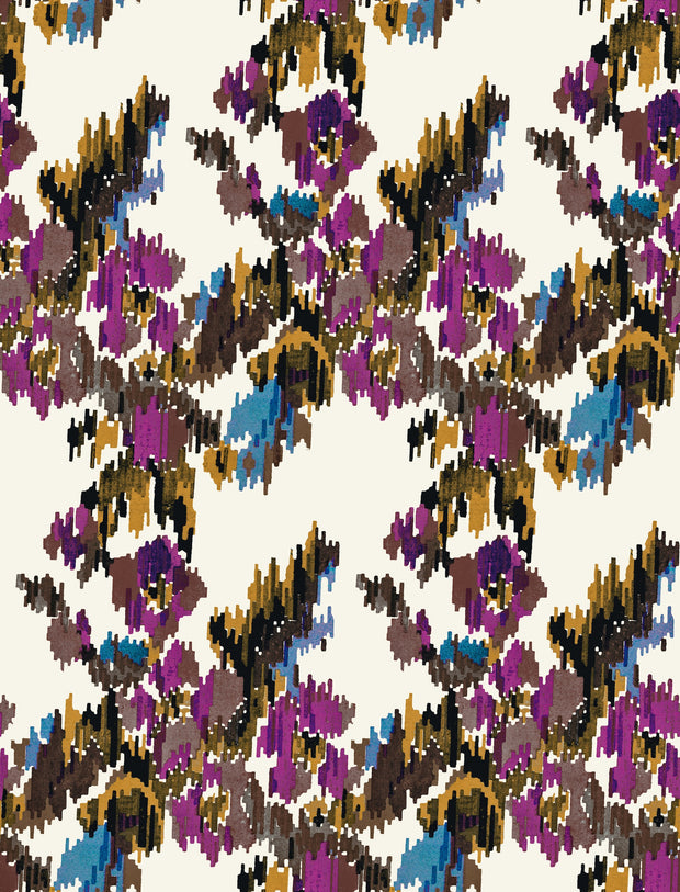 Moire Wallpaper in Magenta & Cocoa – Elegant Non-Woven Design