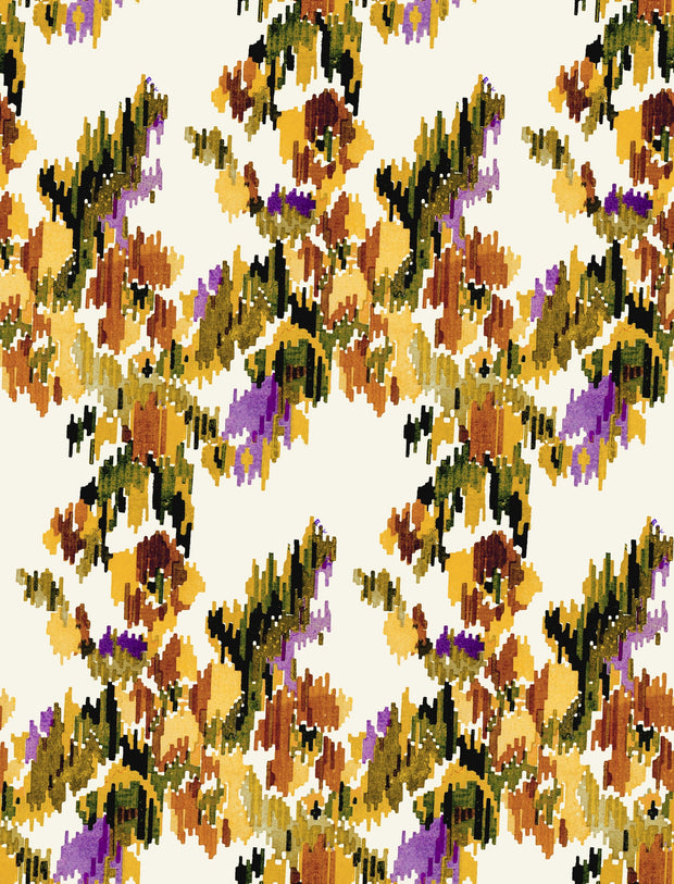 Saffron & Marigold Moire Fabric – Luxurious Linen Cotton Blend, Sold by the Yard