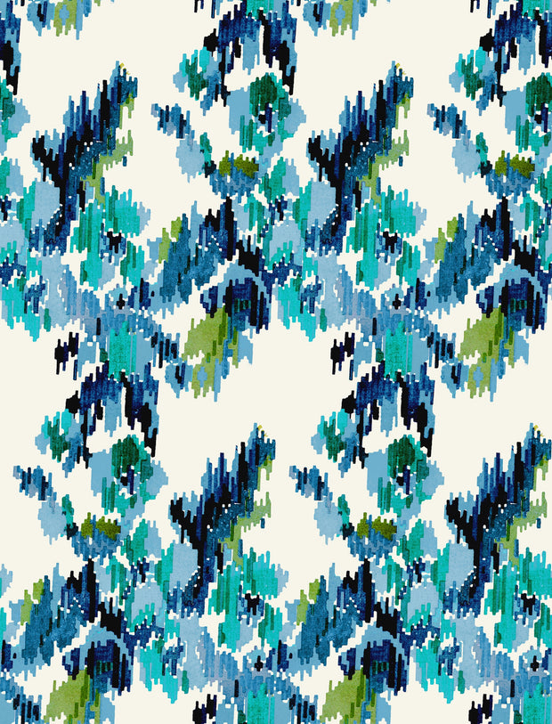 Sky & Navy Wallpaper – Moire Collection | Double Roll