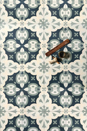 Sage/Blue Asia/Navy/Blanc - Tile