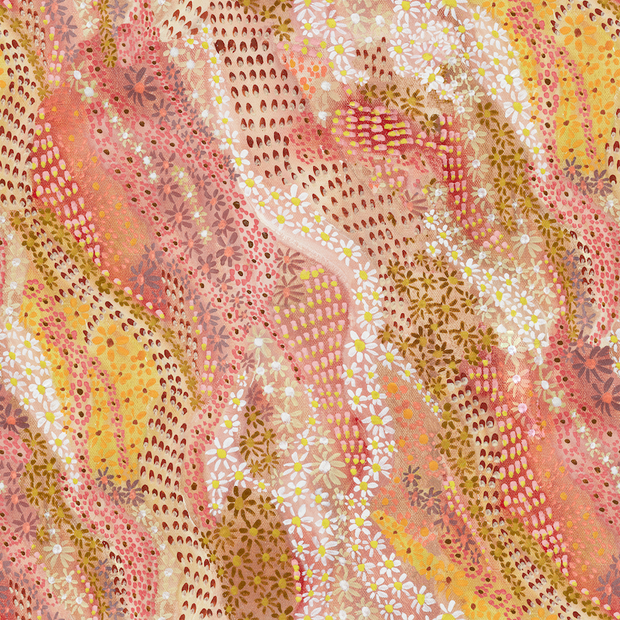 A wallpaper with a vibrant multicolored floral pattern - Citrus Wallpaper – Movement Collection | Vibrant Non-Woven Wallcovering