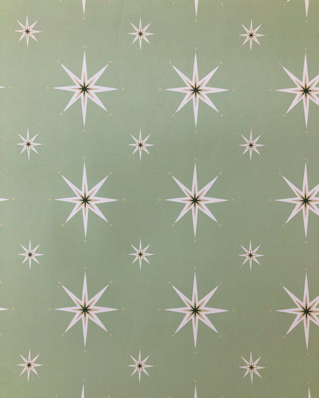 Light Green Night Sky Wallpaper – Eco Non Woven Roll