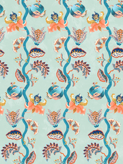 Duck Egg & Teal Wallpaper – Orchid Scallop Collection | Modern Style