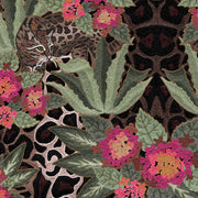 Fuschia Ocelot Lantana Linen Fabric - 54" Width, 27" x 35" Repeat | SupplyShowroom