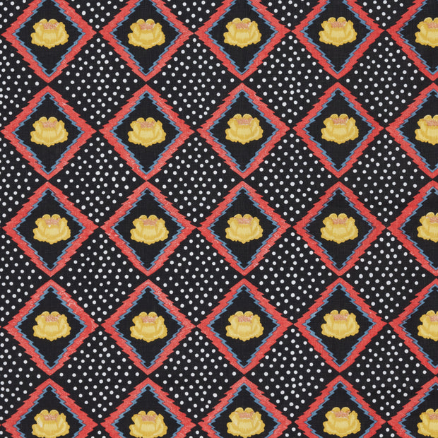 Onyx - Peony Fabric - Screen Printed 100% Linen | Supply Showroom