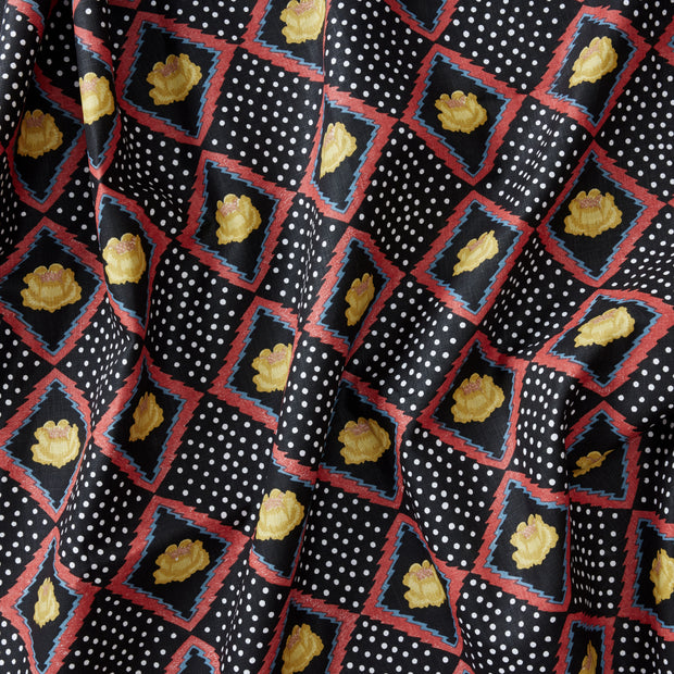 Onyx - Peony Fabric - Screen Printed 100% Linen | Supply Showroom