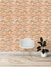 Fendi + Peach Wallpaper – Orla | 5 Yard Clay-Coated Roll