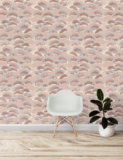 Light Blue + Nude Wallpaper – Orla | 5 Yard Clay-Coated Roll
