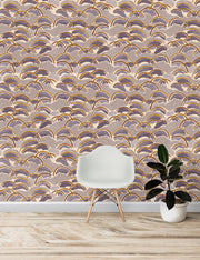 Ochre + Lavender Wallpaper – Orla | 5 Yard Clay-Coated Roll