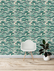Teal Wallpaper – Orla | 5 Yard Clay-Coated Roll, 27" Wide