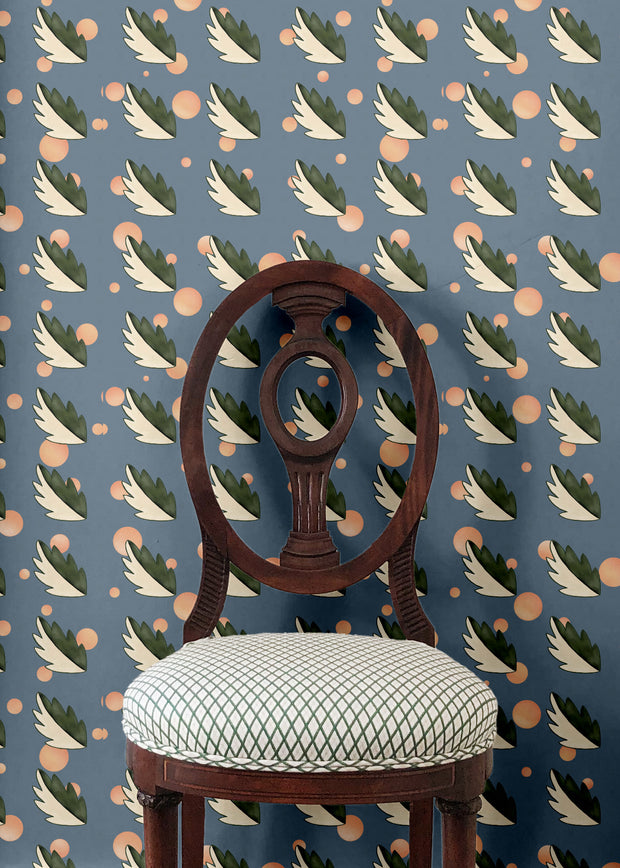 Blissful Blue Faerie Wallpaper – Nonwoven 10m Roll, 48.7cm Repeat