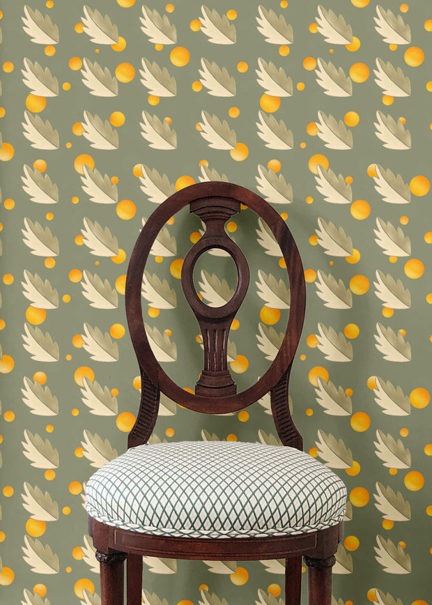 Sunny Sage Faerie Wallpaper – Nonwoven 10m Roll, 48.7cm Repeat