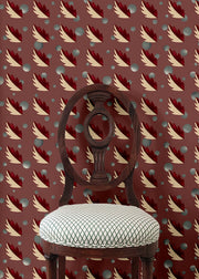 Burgundy Red Faerie Wallpaper – Nonwoven 10m Roll, 48.7cm Repeat