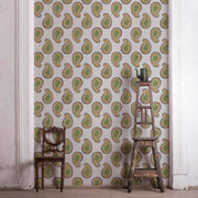 Layered Leaves - Paisley Wallpaper - Grasscloth, Straight Match | Supply Showroom